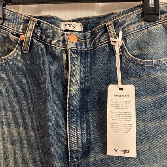 Free People Wrangler Westward 626 High-Rise Bootcut Peach Tinted Jeans - Picture 6 of 9